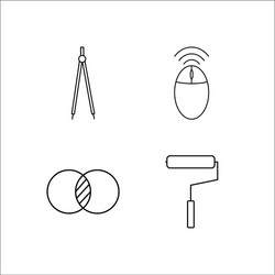 design and studio simple linear icon setsimple vector image