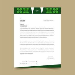 Green letterhead pad template design vector