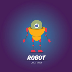 cartoon flat robot or cyborg vector