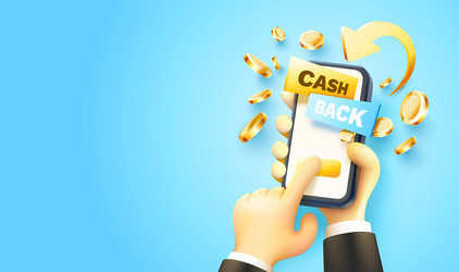 Cash back service financial payment smart phone vector