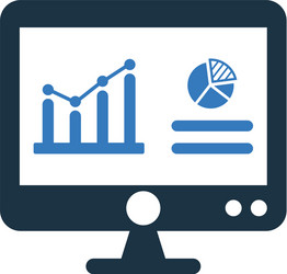 Charts display monitoring icon graphics vector