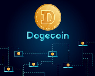 dogecoin technology networking style background vector image