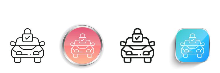locked car icon thin linear regular and button vector image