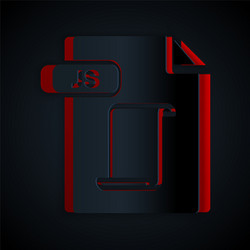 paper cut js file document download button vector image