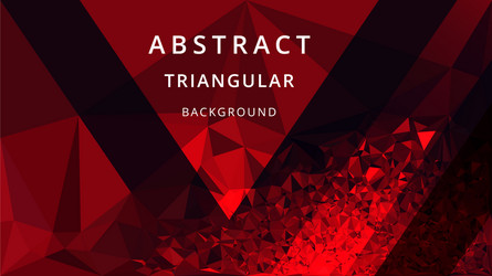Red black polygonal mosaic triangular background vector