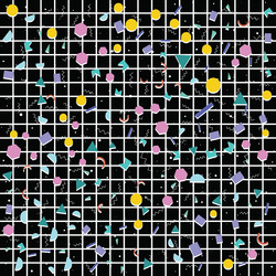 retro abstract geometric background with grid vector image