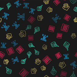 set line neural network server cloud database vector image