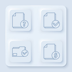 set line unknown document and check mark vector image