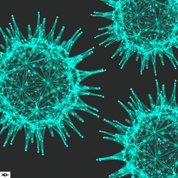 sphere with connected lines and dots glowing grid vector image