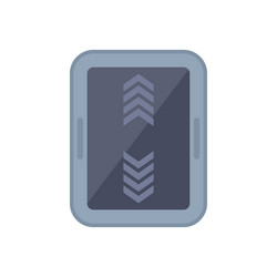 tablet showing up and down arrows for data vector image