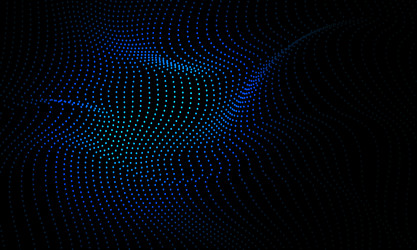 abstract 3d wave curve moving dots flow particles vector image