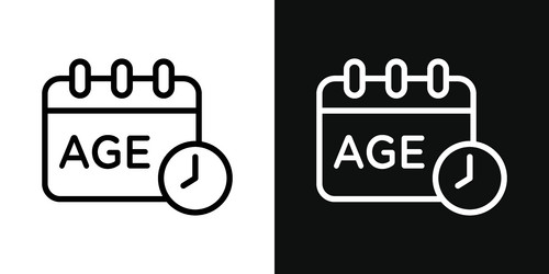 Age icon set old cycle imit logo symbol in black Vector Image