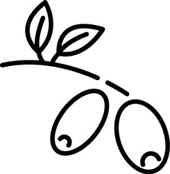 Olive branch icon outline style vector