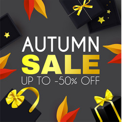 Autumn sale season offer flyer template vector