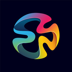 Colorful 3d abstract logo vector