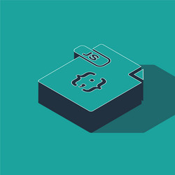 Isometric js file document download button vector