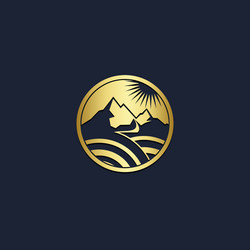 mountain nature gold logo Vector Image