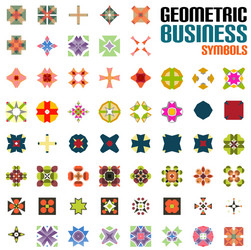 set of abstract geometric shape icons vector image