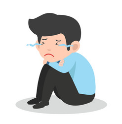 Businessman crying sad business character cartoon vector