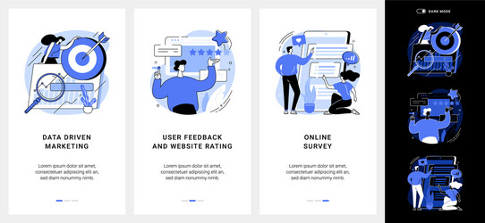 Customer behavior analysis mobile app ui kit vector