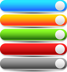 long blank buttons with rounded corners and empty vector