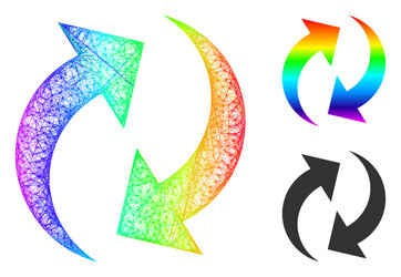 rainbow net gradient refresh icon vector image