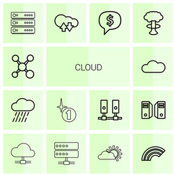 14 cloud icons vector