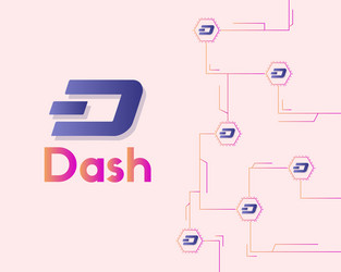 Dash blockchain technology style background vector
