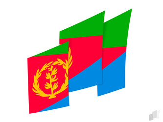 Eritrea flag in an abstract ripped design modern vector