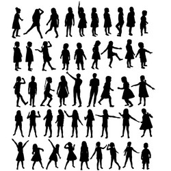 Kids Silhouettes - Playful Collection Vector Image