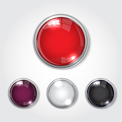 button web color glossy vector image