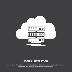 cloud storage computing data flow icon glyph vector image