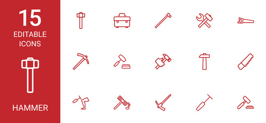 hammer icons vector