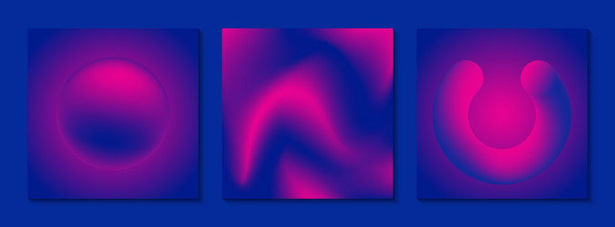 set of templates with abstract gradient shapes vector image