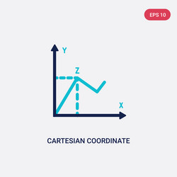 Two color cartesian coordinate system icon from vector