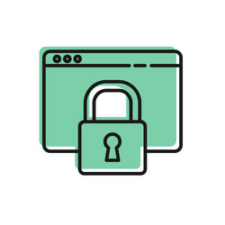 black line secure your site with https ssl icon vector image