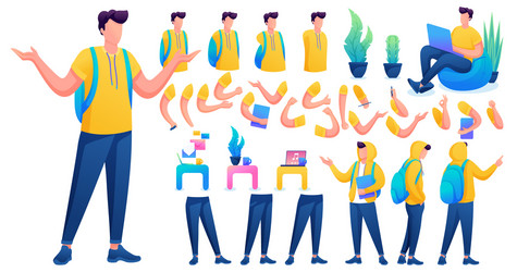 constructor for creating a young men create your vector image