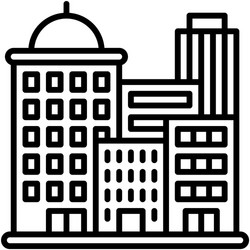 Downtown building icon winter city related vector