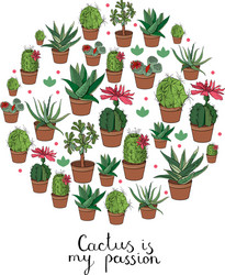 Floral Circle of Plants Vector Image