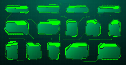 Green futuristic hud ui elements sci-fi user Vector Image