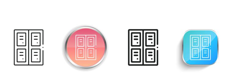 lockers icon thin linear regular and button style vector image