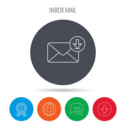 mail inbox icon email message sign vector