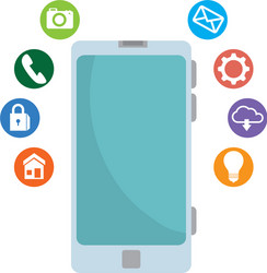 Smartphone with social media icons vector