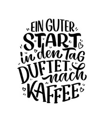 hand drawn funny lettering quote about coffee Vector Image