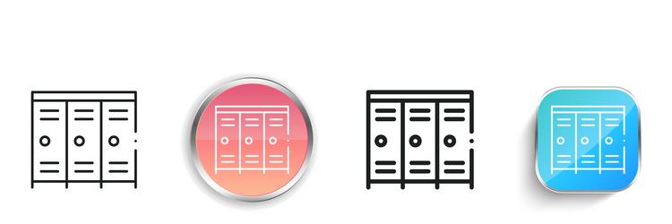 lockers icon thin linear regular and button style vector image