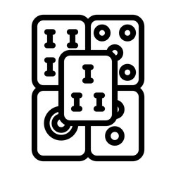 mahjong tiles board table line icon vector