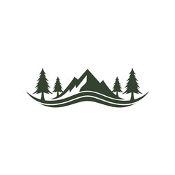 Mountain and forest icon pine tree Royalty Free Vector Image