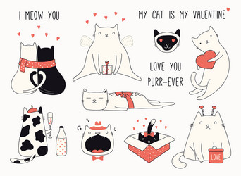 Two Cats Doodle Vector Images Over 400