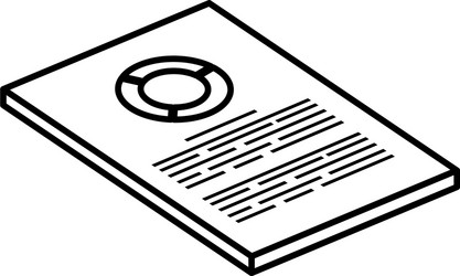 Document with circular statistical graph isolated vector