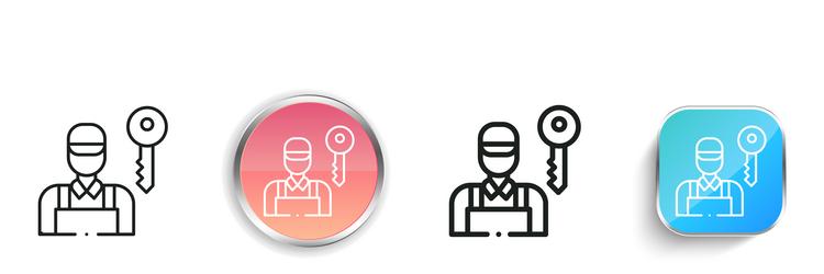 locksmith icon thin linear regular and button vector image